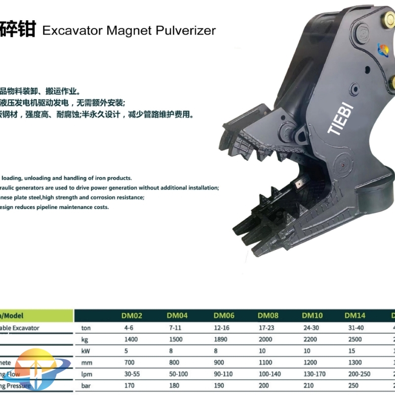 Excavator Magent Pulverizer